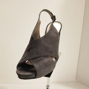 Diane von Furstenberg gray suede heels